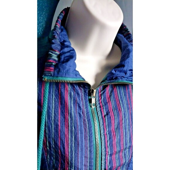 Vintage 80’s Active Frontier Jacket Medium Blue, Green and Maroon - Picture 3 of 8